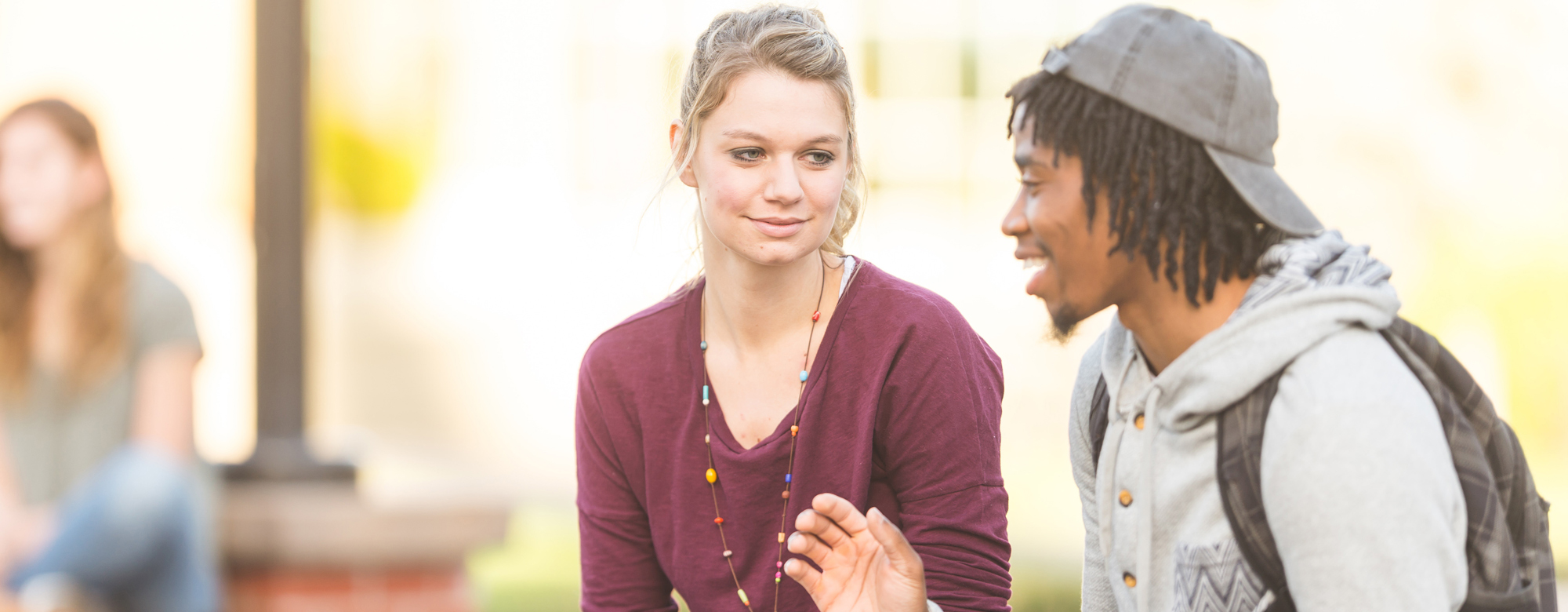 two young students in conversation