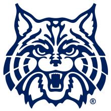 UArizona Wildcat face outline in blue